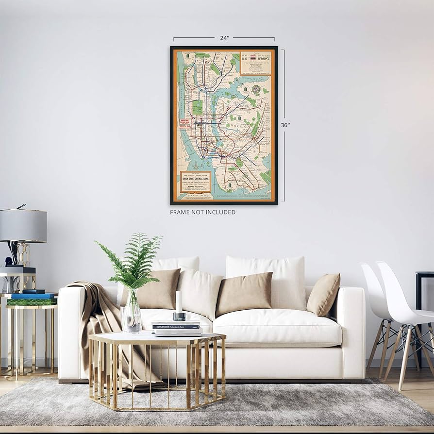 Amazon.com: HISTORIX Vintage 1954 New York City Subway Map